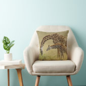 Moeder en baby Masaigiraffe, Giraffa Kussen (Stoel)