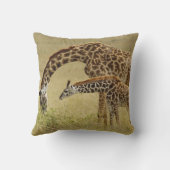Moeder en baby Masaigiraffe, Giraffa Kussen (Achterkant)