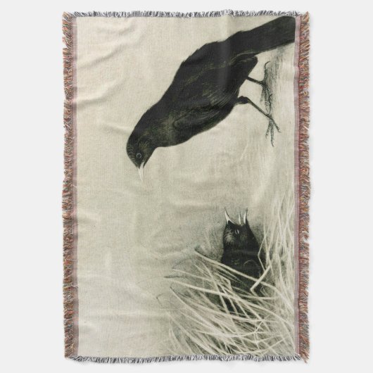 Moeder en baby merels deken (Voorkant Verticaal)