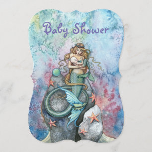 Moeder en Baby Mermaid Baby Shower Invitaties Kaart
