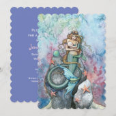Moeder en Baby Mermaid Baby Shower Invitaties Kaart (Voorkant / Achterkant)