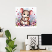 Moeder en Baby Muis Poster (Thuiskantoor)