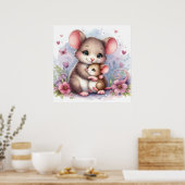 Moeder en Baby Muis Poster (Keuken)