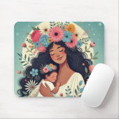 Moeder- en baby-muistapuit muismat (Met muis)