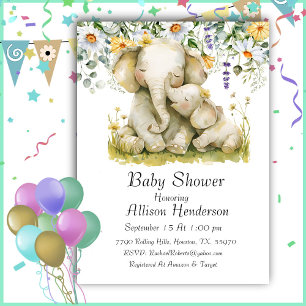 Moeder en Baby olifant Baby shower omarmen Kaart