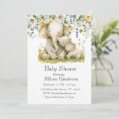 Moeder en Baby olifant Baby shower omarmen Kaart (Staand voorkant)