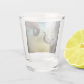 moeder en Baby olifant Bandana Shot Glas (Achterkant)