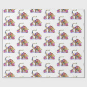 Moeder en Baby Olifant Cadeaupapier (Vlak)