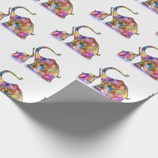 Moeder en Baby Olifant Cadeaupapier (Hoek)