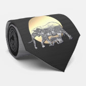 Moeder en baby olifant in de ondergaande zon stropdas (Opgerold)