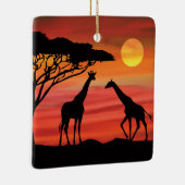 Moeder en Baby olifant in de Serengeti Keramisch Ornament (Rechts)