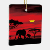 Moeder en Baby olifant in de Serengeti Keramisch Ornament (Rechts)