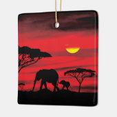 Moeder en Baby olifant in de Serengeti Keramisch Ornament (Links)