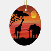 Moeder en Baby olifant in de Serengeti Keramisch Ornament (Rechts)