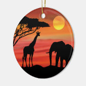 Moeder en Baby olifant in de Serengeti Keramisch Ornament (Links)