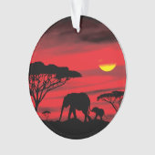 Moeder en Baby olifant in de Serengeti Ornament (voorkant)