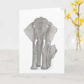 Moeder en baby olifant kaart (Gele Bloem)
