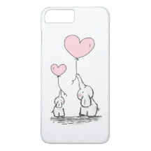 Moeder en Baby olifant met ballonnen