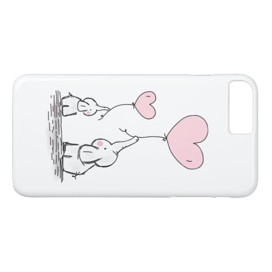 Moeder en Baby olifant met ballonnen Case-Mate iPhone Case (Achterkant (Horizontaal))