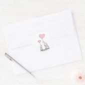 Moeder en Baby olifant met ballonnen Ronde Sticker (Envelop)