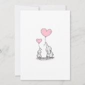 Moeder en Baby Olifant met hart ballonnen meisje Kaart (Achterkant)