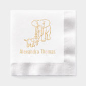 Moeder en Baby olifant met naam Folie Servetten (Voorkant)