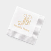 Moeder en Baby olifant met naam Folie Servetten (Links)