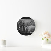 moeder en baby olifant ronde klok (Huis)