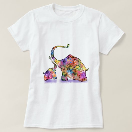 Moeder en Baby Olifant T-Shirt (Design voorkant)