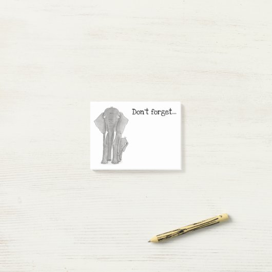 Moeder en baby olifant 'vergeet niet' na zijn gebo post-it® notes (Op bureau)