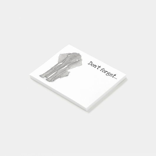 Moeder en baby olifant 'vergeet niet' na zijn gebo post-it® notes (Schuin)