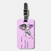 Moeder en baby op een boomtak bagagelabel (Voorkant verticaal)