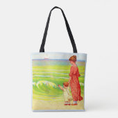 moeder en baby op het strand tote bag (Achterkant)