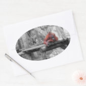 Moeder en Baby orang-oetan Ovale Sticker (Envelop)