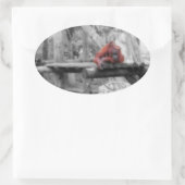 Moeder en Baby orang-oetan Ovale Sticker (Tas)