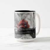 Moeder en Baby orang-oetan Tweekleurige Koffiemok (Voorkant rechts)