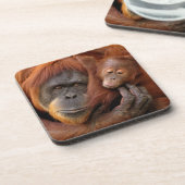 Moeder en Baby Orangutan Drankjes Onderzetter (Linkerzijde)