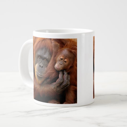 Moeder en Baby Orangutan Grote Koffiekop (Links)
