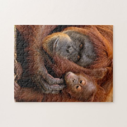 Moeder en Baby Orangutan Legpuzzel (Horizontaal)