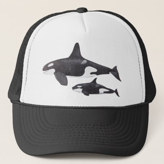 Moeder en Baby Orca Trucker Pet (Voorkant)