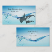 Moeder en Baby Orca Whale-mammie-kaart Contactkaartje (Voorkant / Achterkant)