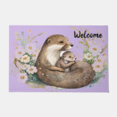 Moeder en baby otter deurmat (Voorkant)