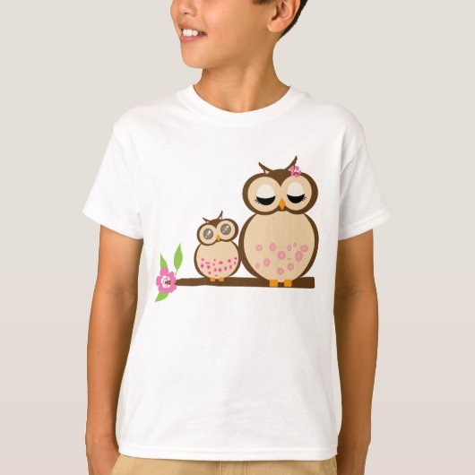 Moeder en Baby Owl T-shirt (Voorkant)