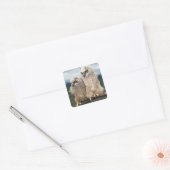 Moeder en Baby Owl Vierkante Sticker (Envelop)