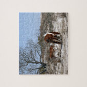 Moeder en Baby paard in Assateague Legpuzzel (Verticaal)