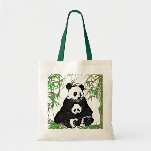 Moeder en Baby Panda/Mamá y Bebé Panda Tote Bag (Voorkant)