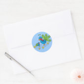 Moeder en Baby Peacock Ronde Sticker (Envelop)