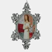 Moeder en Baby Pewter Snowflake Ornament (Links)