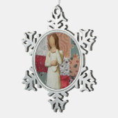 Moeder en Baby Pewter Snowflake Ornament (Rechts)