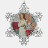 Moeder en Baby Pewter Snowflake Ornament (Voorkant)